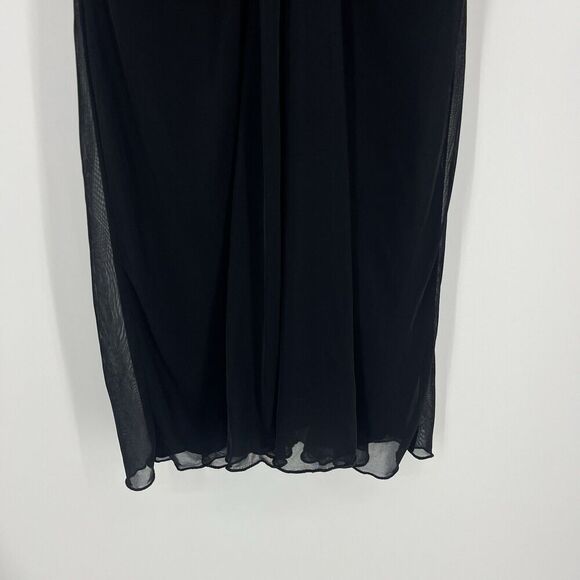 Y2K Vintage Deb Dress Size 1X Black Mesh Whimsigoth Flowy Grunge Sleeveless - Picture 3 of 8